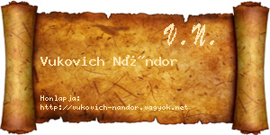 Vukovich Nándor névjegykártya