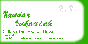 nandor vukovich business card